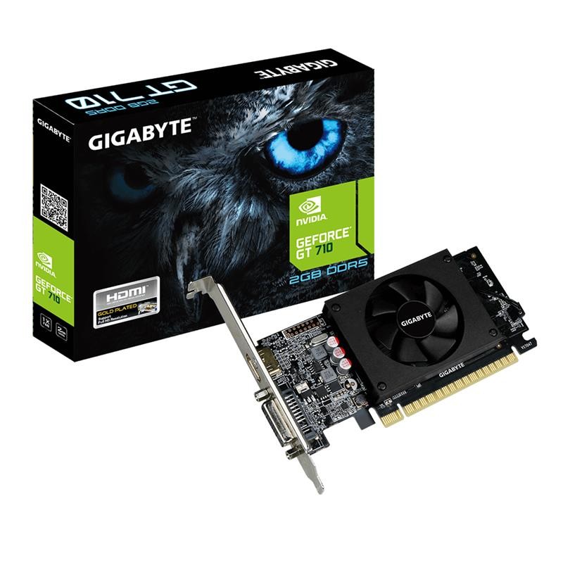TARJETA DE VIDEO GIGABYTE GT710 2GB DDR5 HDMI DVI PERFIL BAJO