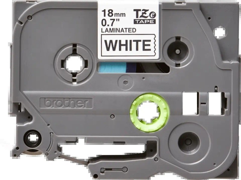 CINTA BROTHER TZE-241 18MM BLANCO/NEGRO